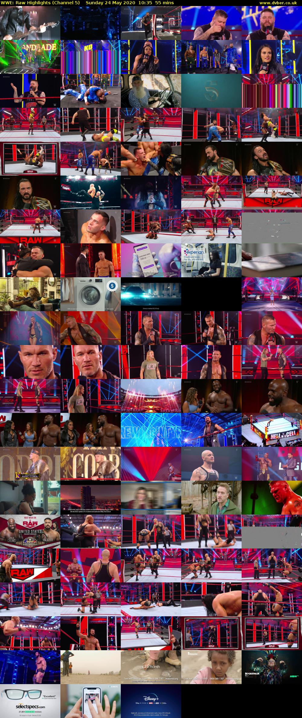 WWE: Raw Highlights (Channel 5) Sunday 24 May 2020 10:35 - 11:30