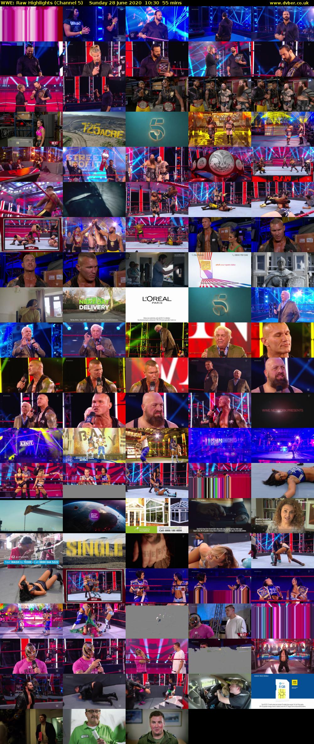 WWE: Raw Highlights (Channel 5) Sunday 28 June 2020 10:30 - 11:25