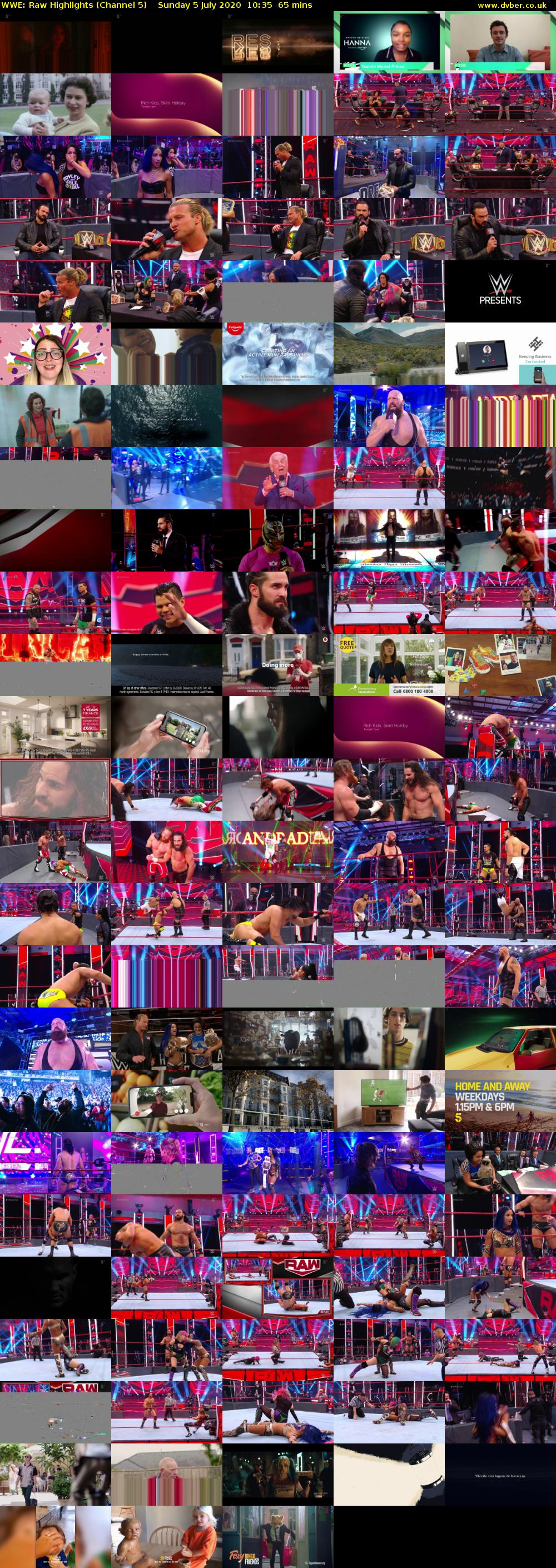 WWE: Raw Highlights (Channel 5) Sunday 5 July 2020 10:35 - 11:40