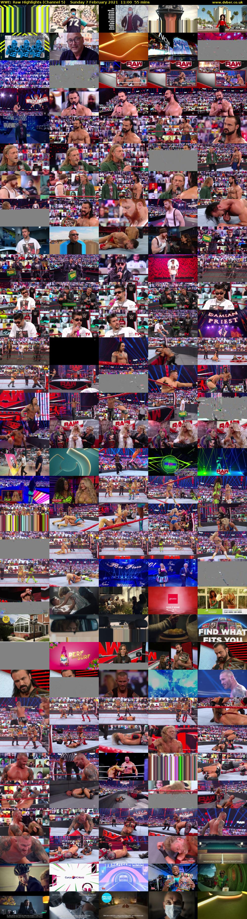 WWE: Raw Highlights (Channel 5) Sunday 7 February 2021 11:00 - 11:55