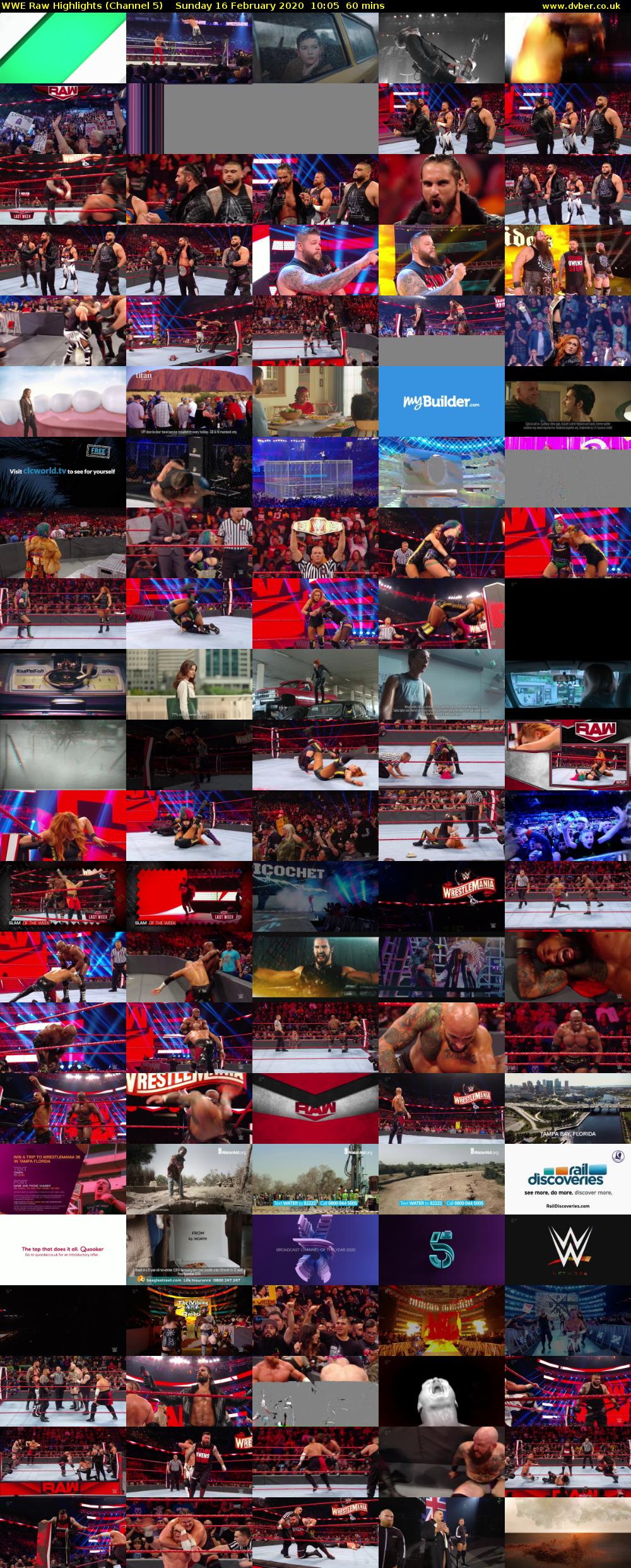 WWE Raw Highlights (Channel 5) Sunday 16 February 2020 10:05 - 11:05