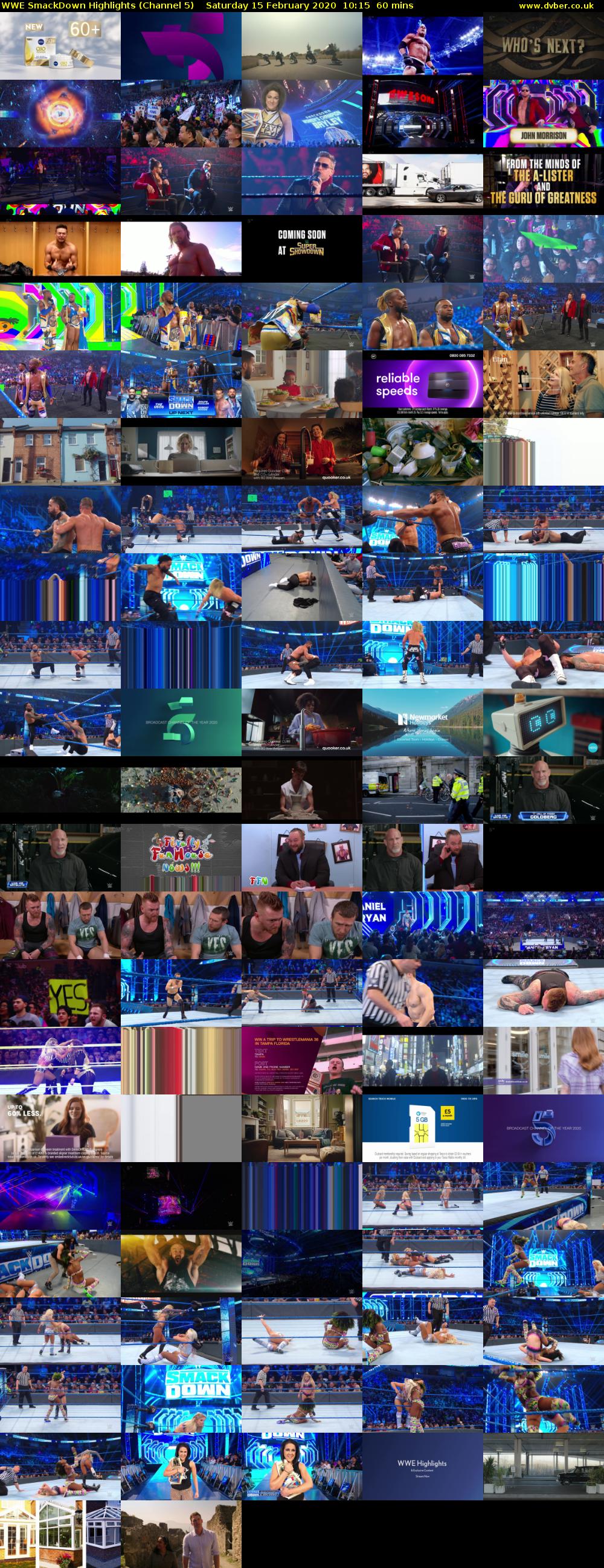 WWE SmackDown Highlights (Channel 5) Saturday 15 February 2020 10:15 - 11:15