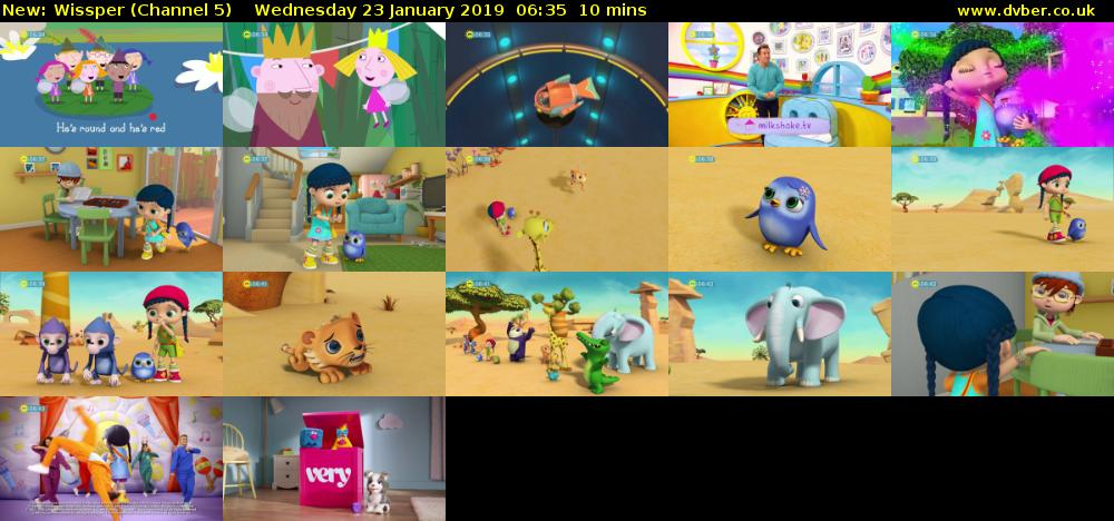 Wissper (Channel 5) Wednesday 23 January 2019 06:35 - 06:45