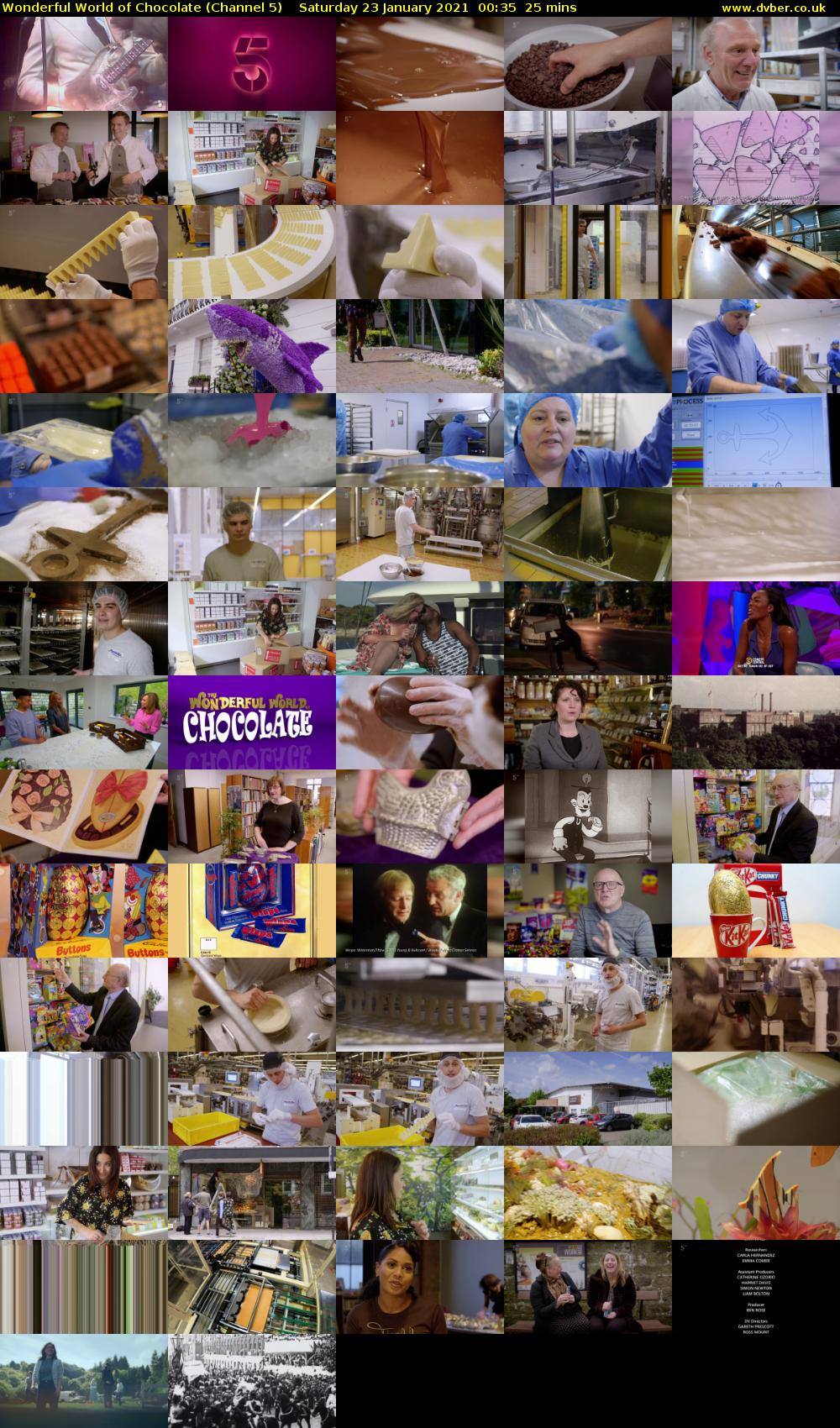 Wonderful World of Chocolate (Channel 5) Saturday 23 January 2021 00:35 - 01:00