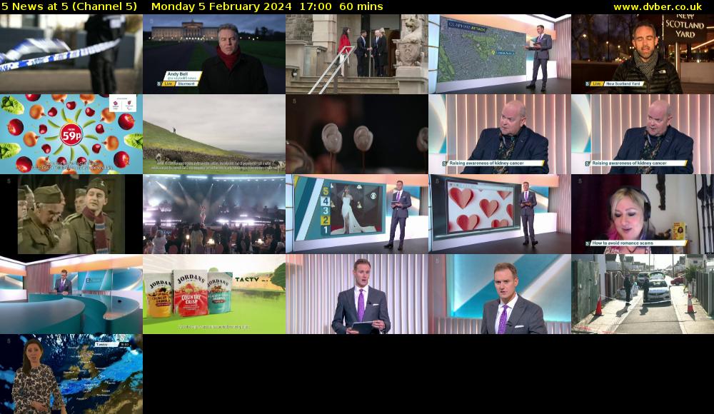5 News At 5 (Channel 5) Monday 5 February 2024 17:00 - 18:00