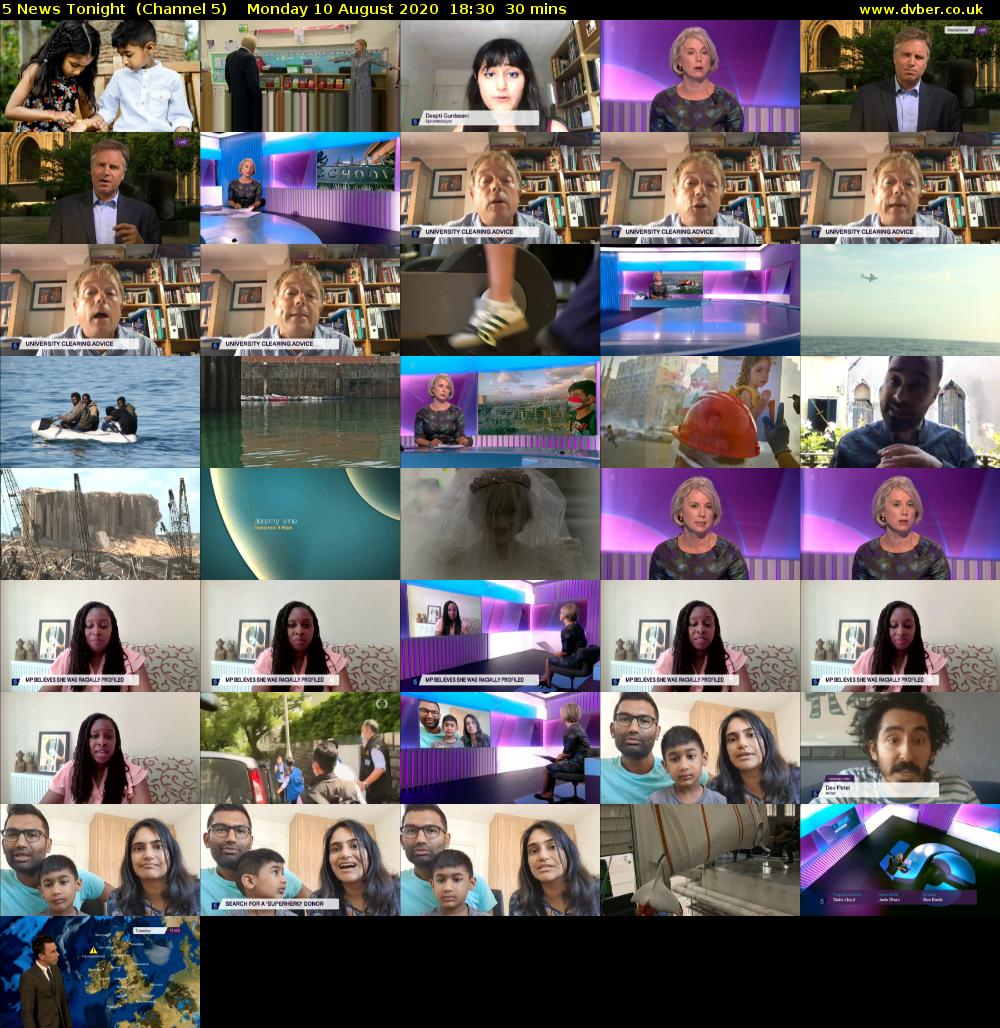 5 News Tonight (Channel 5) 202008101830