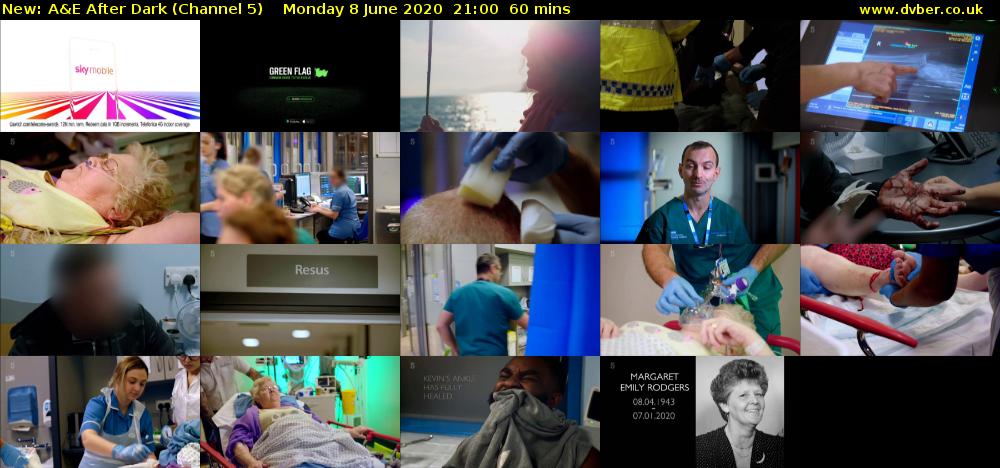 A&E After Dark (Channel 5) Monday 8 June 2020 21:00 - 22:00