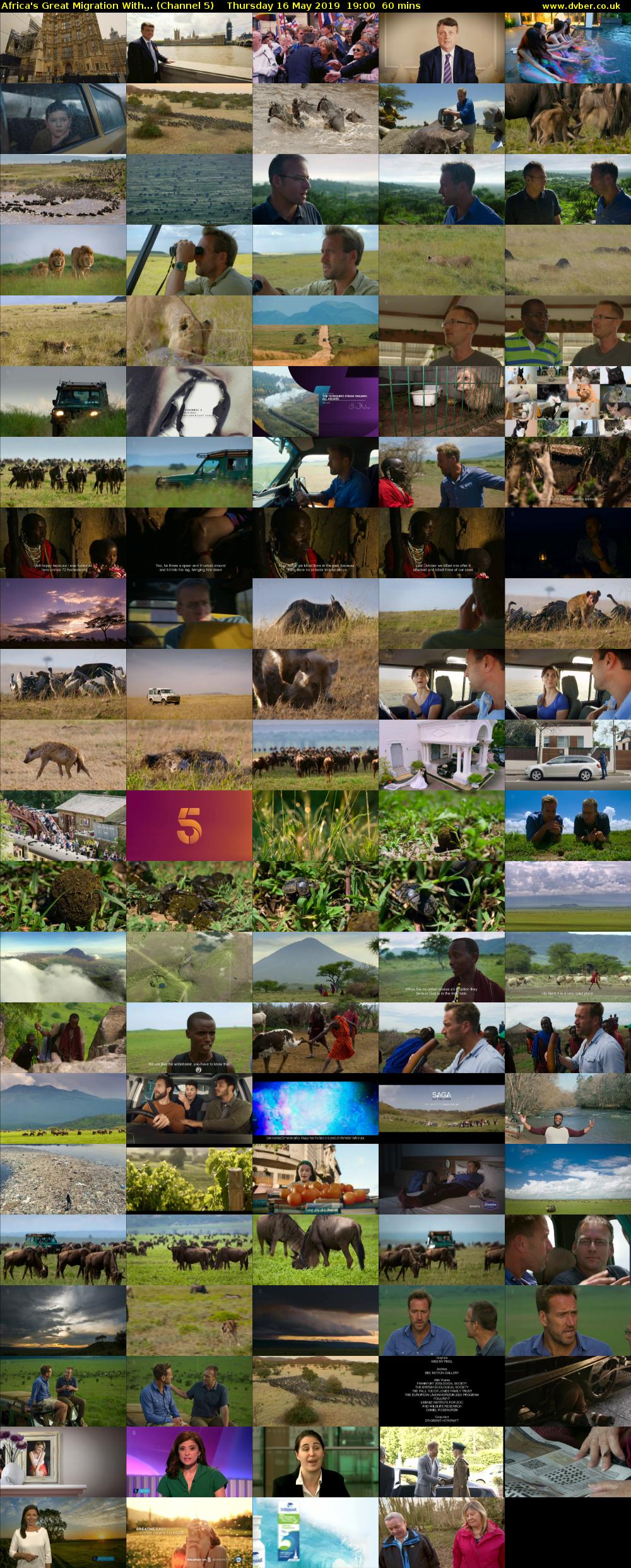 Africa's Great Migration With... (Channel 5) Thursday 16 May 2019 19:00 - 20:00