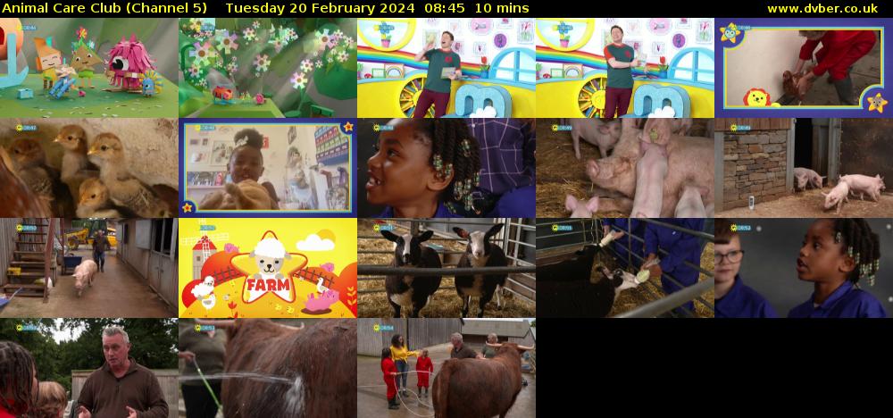 Animal Care Club (Channel 5) Tuesday 20 February 2024 08:45 - 08:55