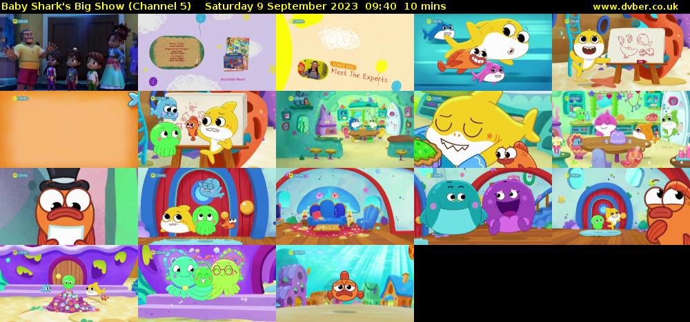 Baby Shark's Big Show (Channel 5) Saturday 9 September 2023 09:40 - 09:50
