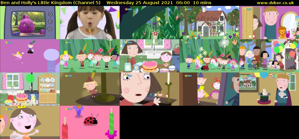 Ben and Holly's Little Kingdom (Channel 5) Wednesday 25 August 2021 06:00 - 06:10