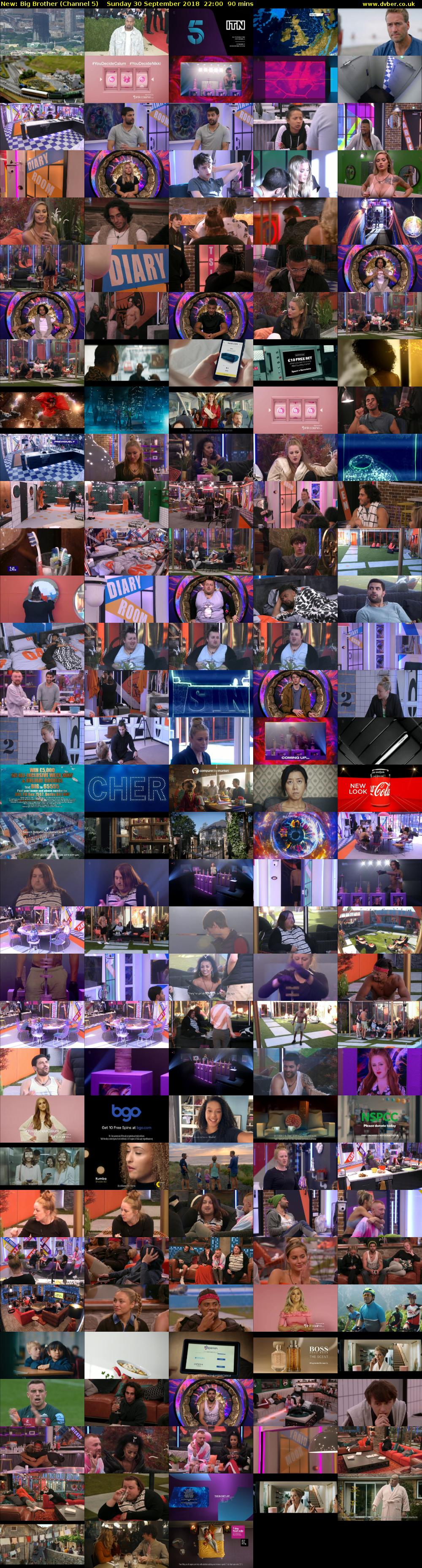 Big Brother (Channel 5) Sunday 30 September 2018 22:00 - 23:30