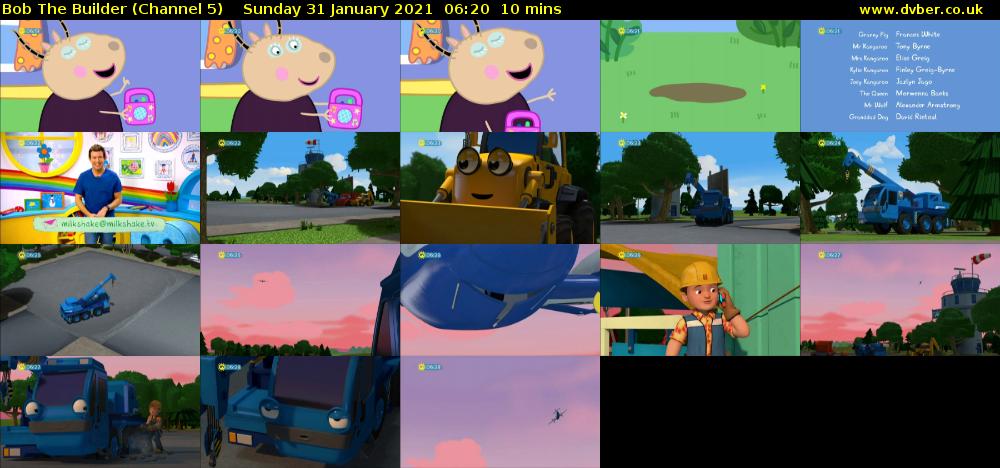 Bob The Builder (Channel 5) Sunday 31 January 2021 06:20 - 06:30