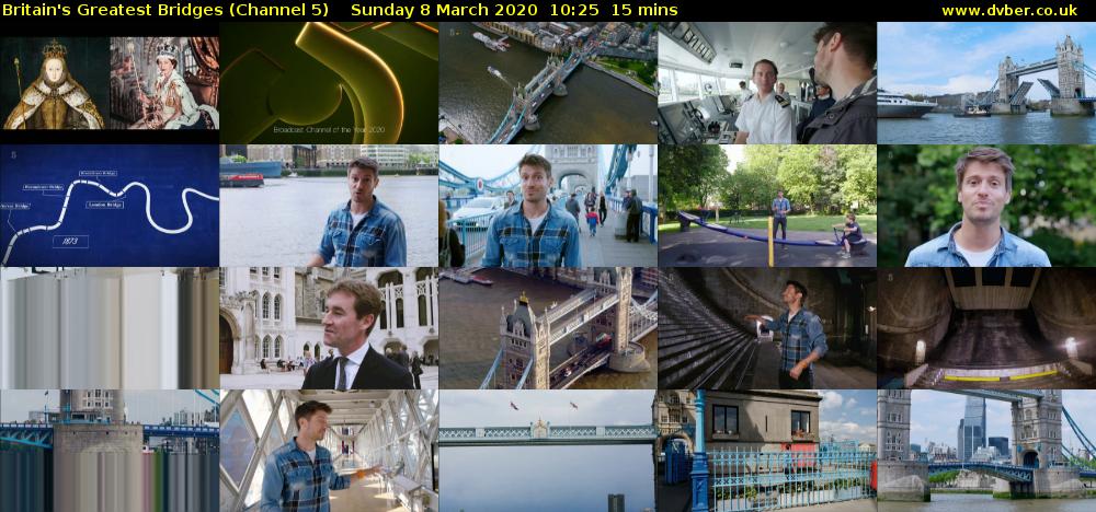 Britain's Greatest Bridges (Channel 5) Sunday 8 March 2020 10:25 - 10:40