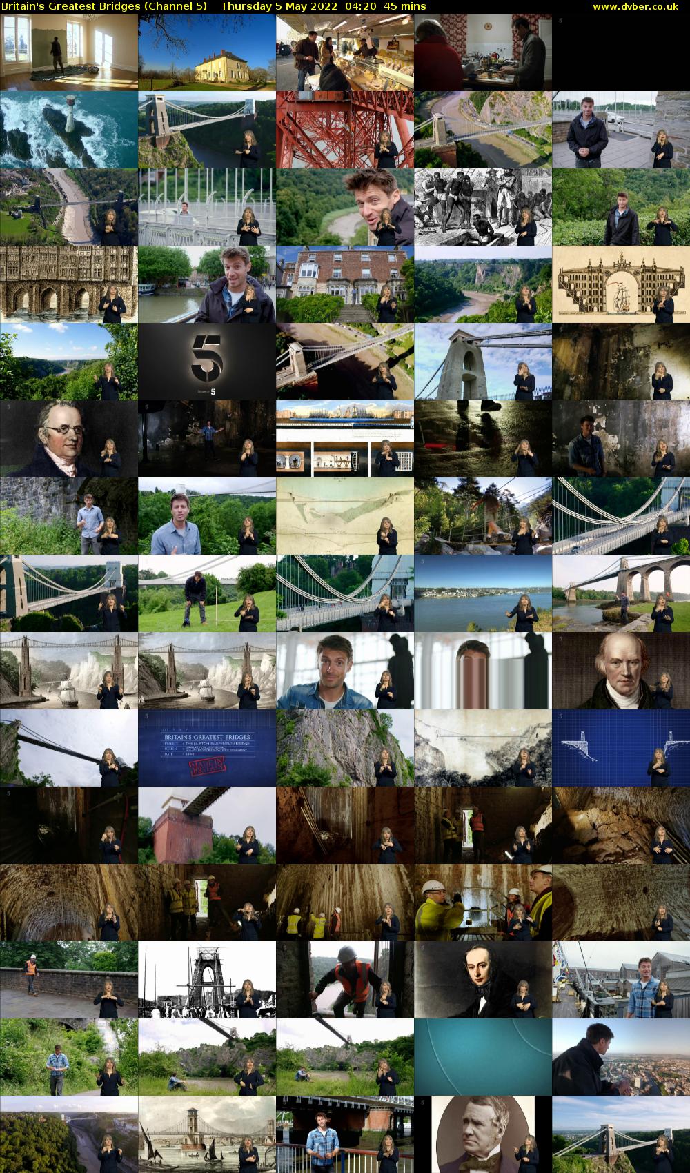 Britain's Greatest Bridges (Channel 5) Thursday 5 May 2022 04:20 - 05:05