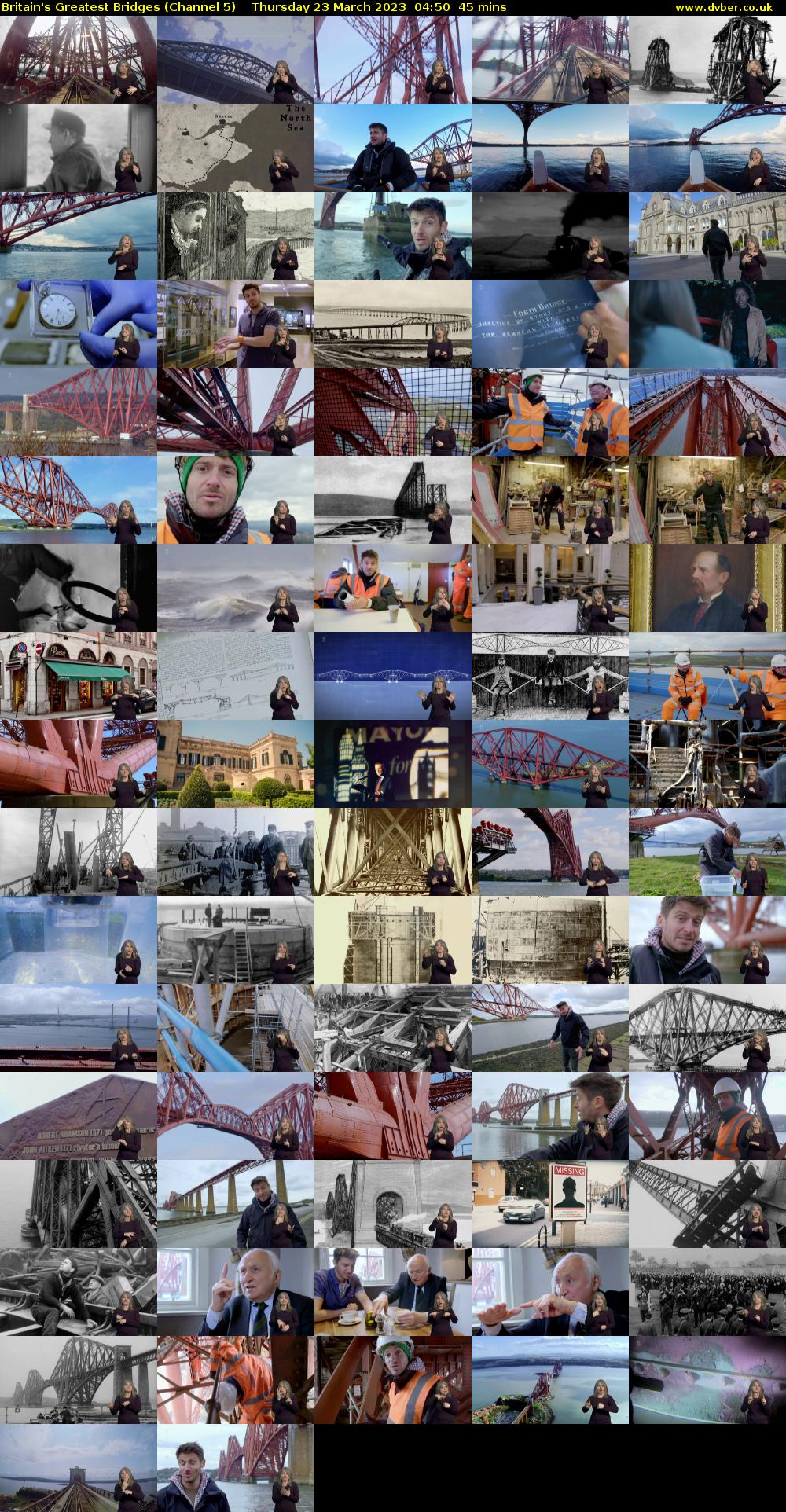 Britain's Greatest Bridges (Channel 5) Thursday 23 March 2023 04:50 - 05:35