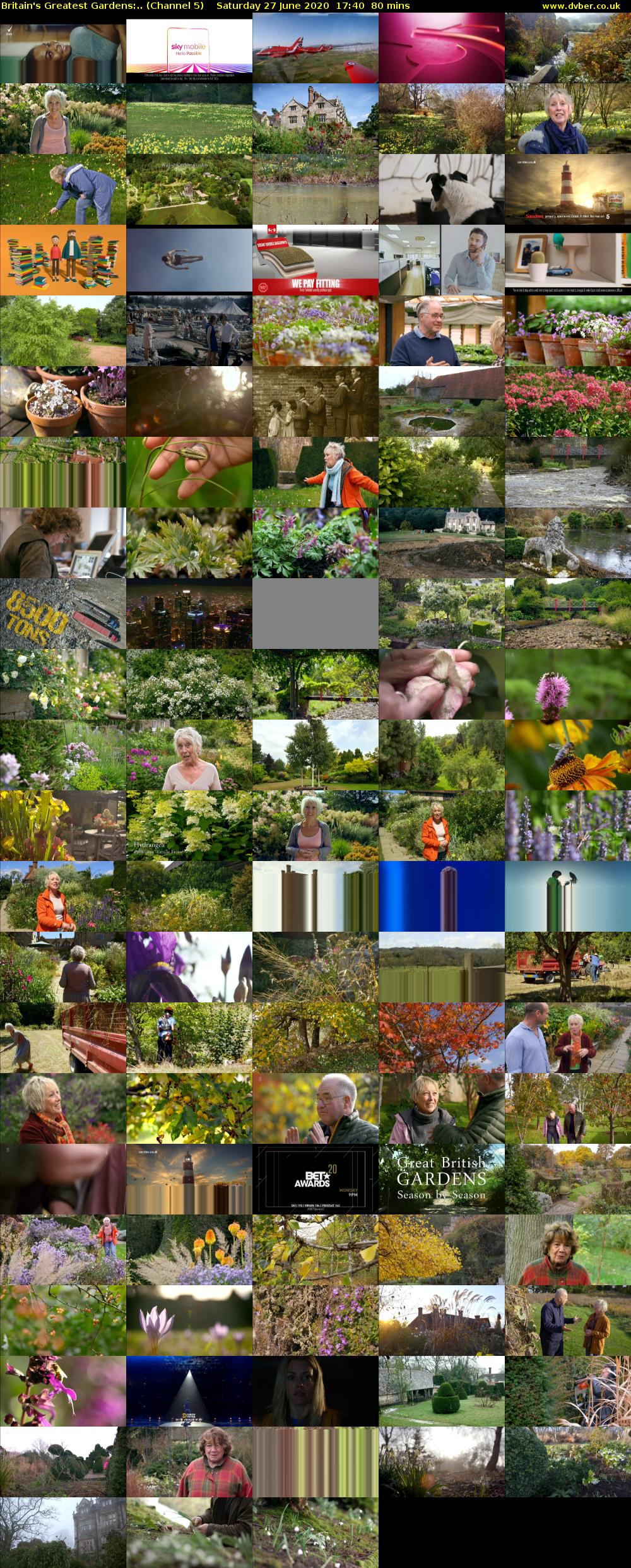 Britain's Greatest Gardens:.. (Channel 5) Saturday 27 June 2020 17:40 - 19:00