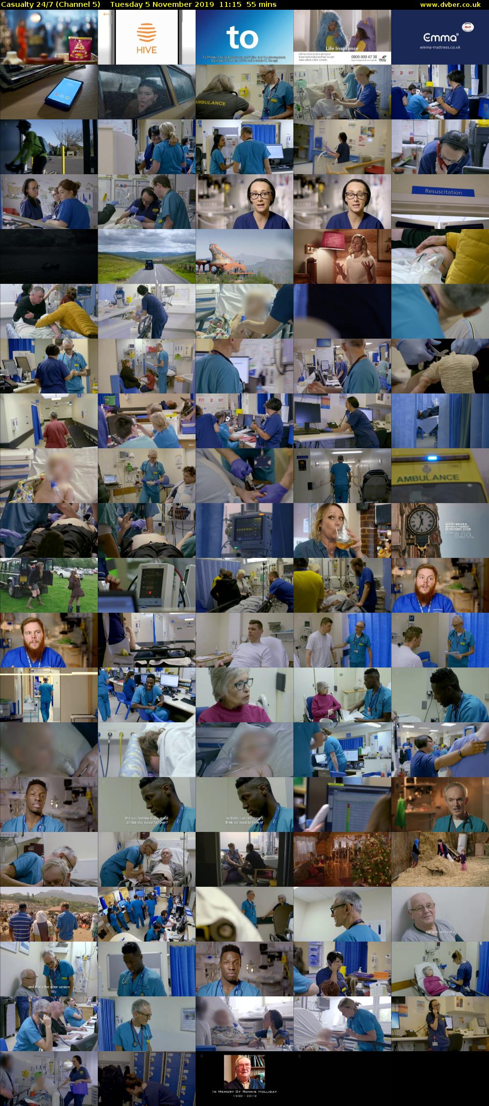Casualty 24/7 (Channel 5) Tuesday 5 November 2019 11:15 - 12:10