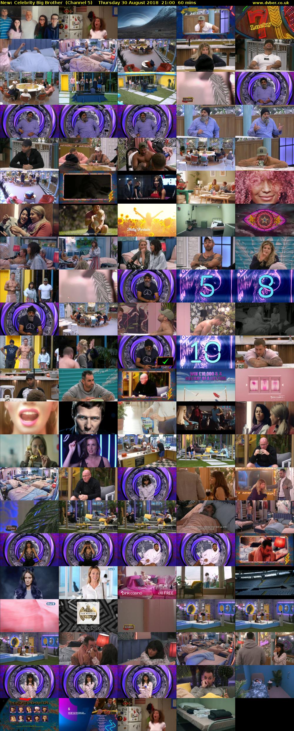 Celebrity Big Brother (Channel 5) Thursday 30 August 2018 21:00 - 22:00