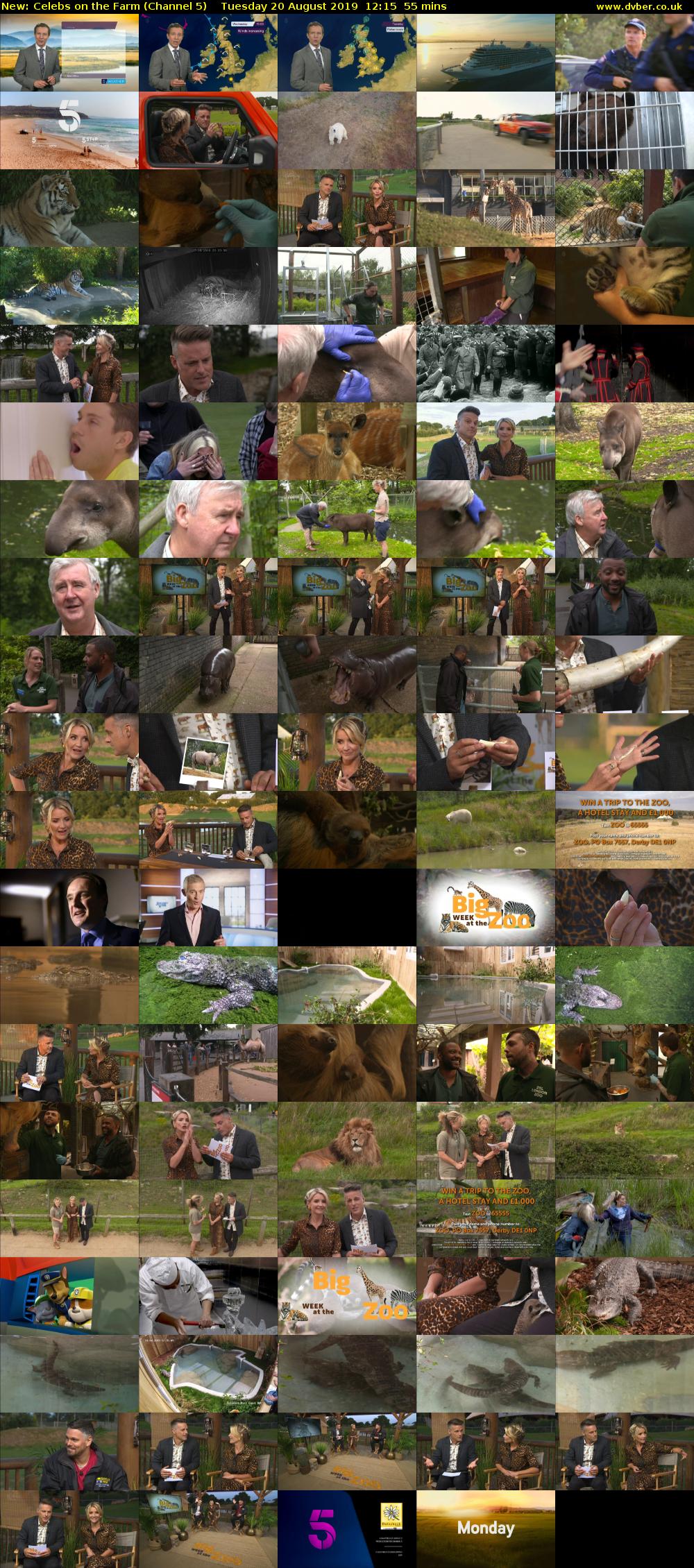 Celebs on the Farm (Channel 5) Tuesday 20 August 2019 12:15 - 13:10