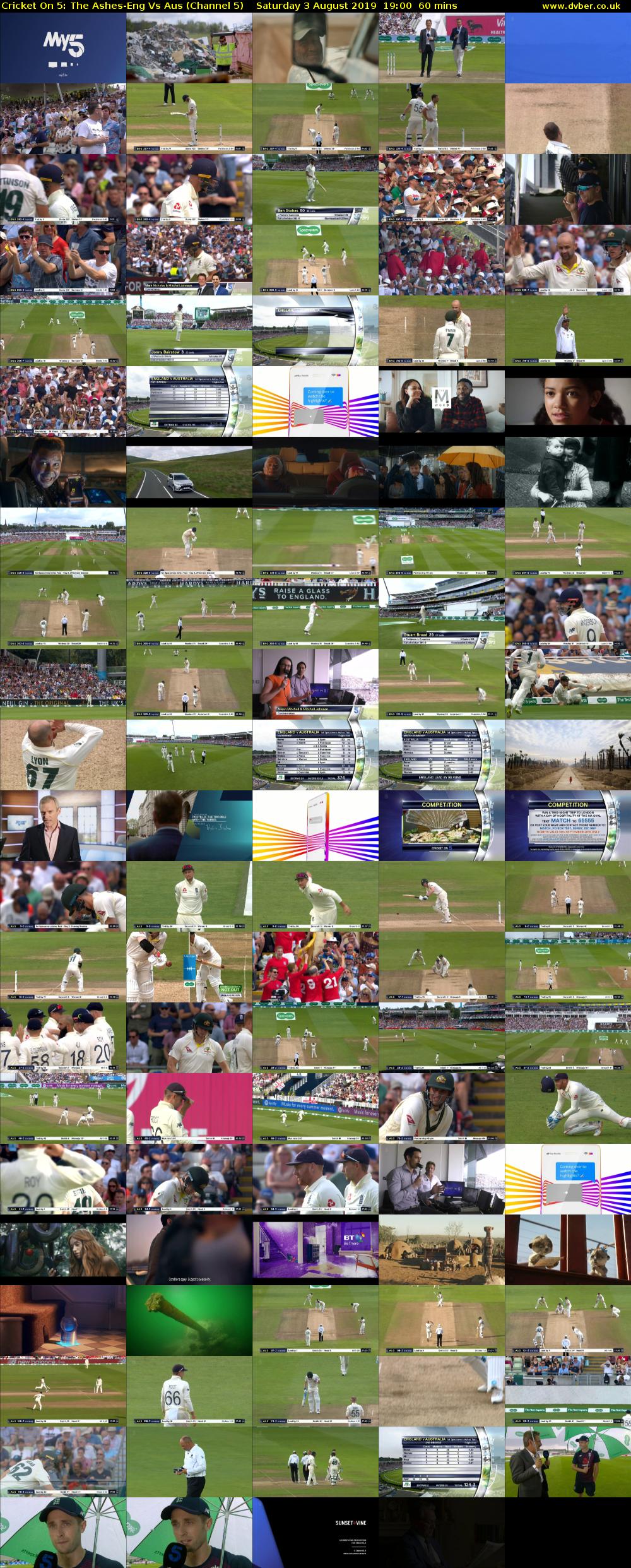 Cricket On 5: The Ashes-Eng Vs Aus (Channel 5) Saturday 3 August 2019 19:00 - 20:00