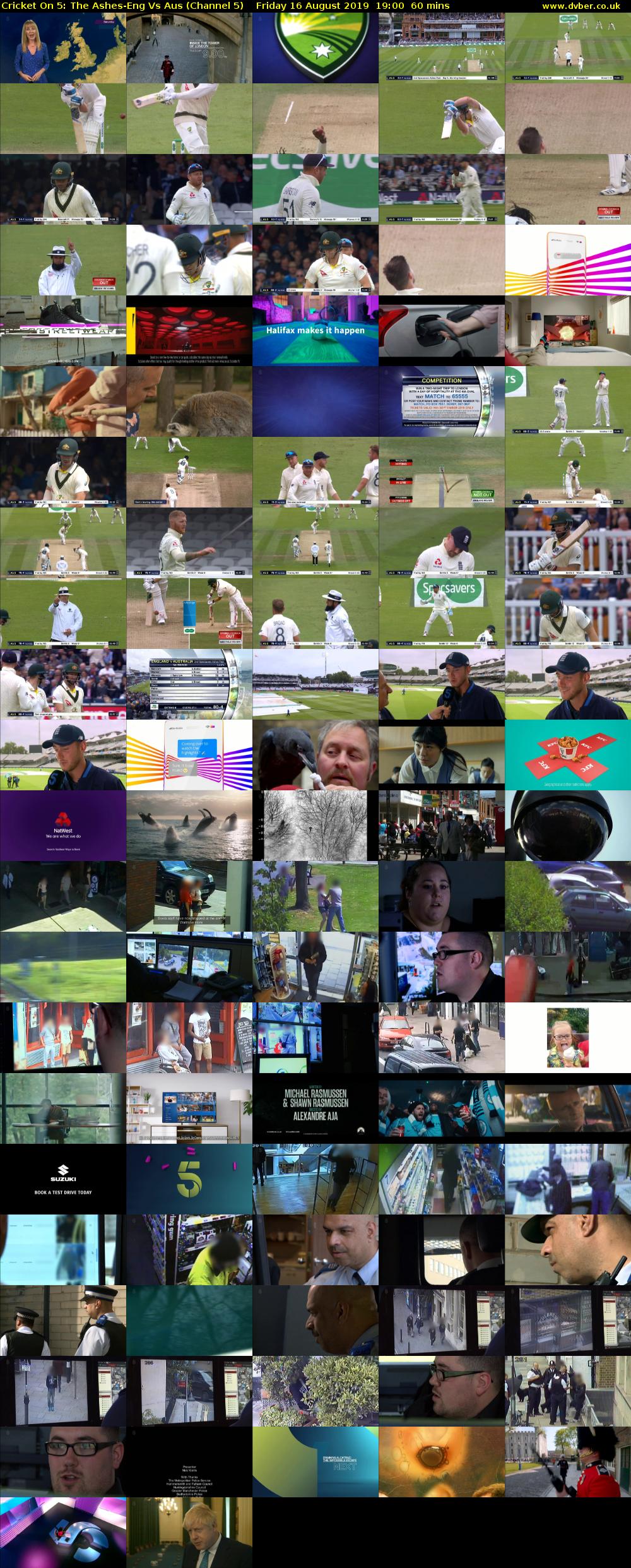 Cricket On 5: The Ashes-Eng Vs Aus (Channel 5) Friday 16 August 2019 19:00 - 20:00