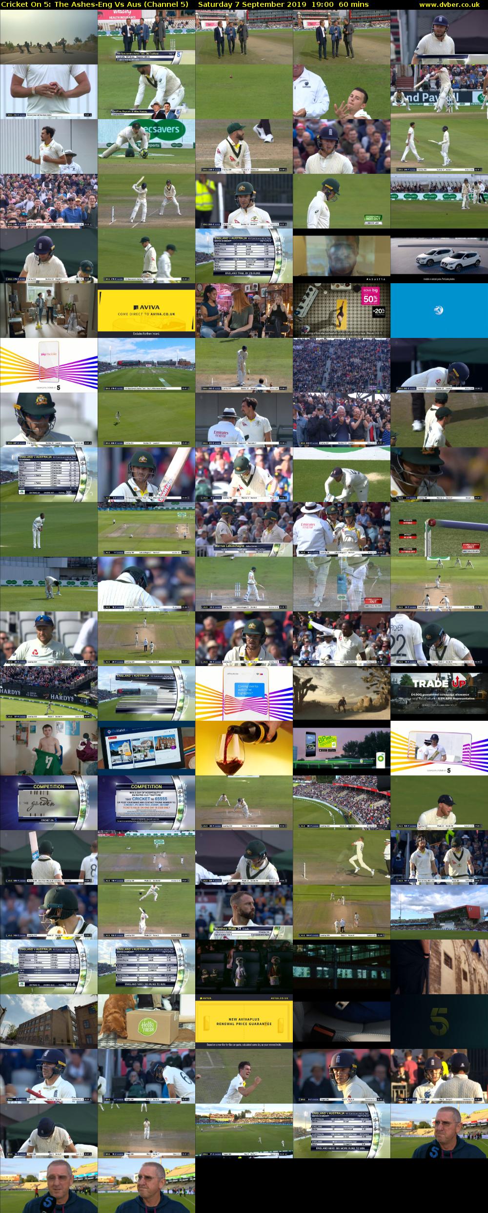 Cricket On 5: The Ashes-Eng Vs Aus (Channel 5) Saturday 7 September 2019 19:00 - 20:00