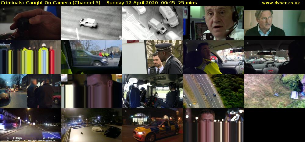 Criminals: Caught On Camera (Channel 5) Sunday 12 April 2020 00:45 - 01:10