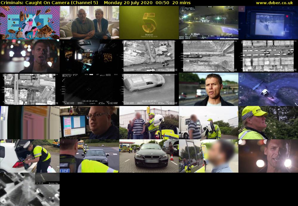 Criminals: Caught On Camera (Channel 5) Monday 20 July 2020 00:50 - 01:10
