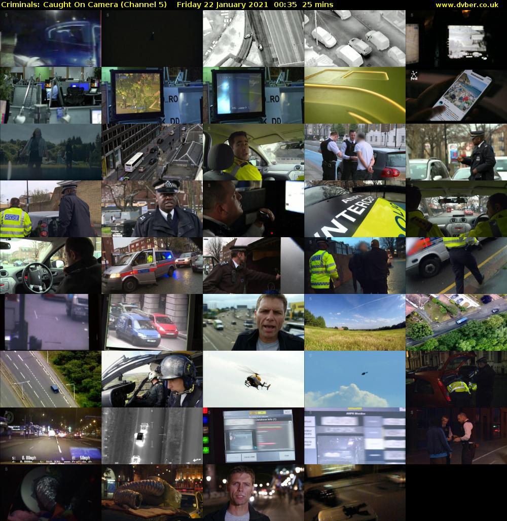 Criminals: Caught On Camera (Channel 5) Friday 22 January 2021 00:35 - 01:00
