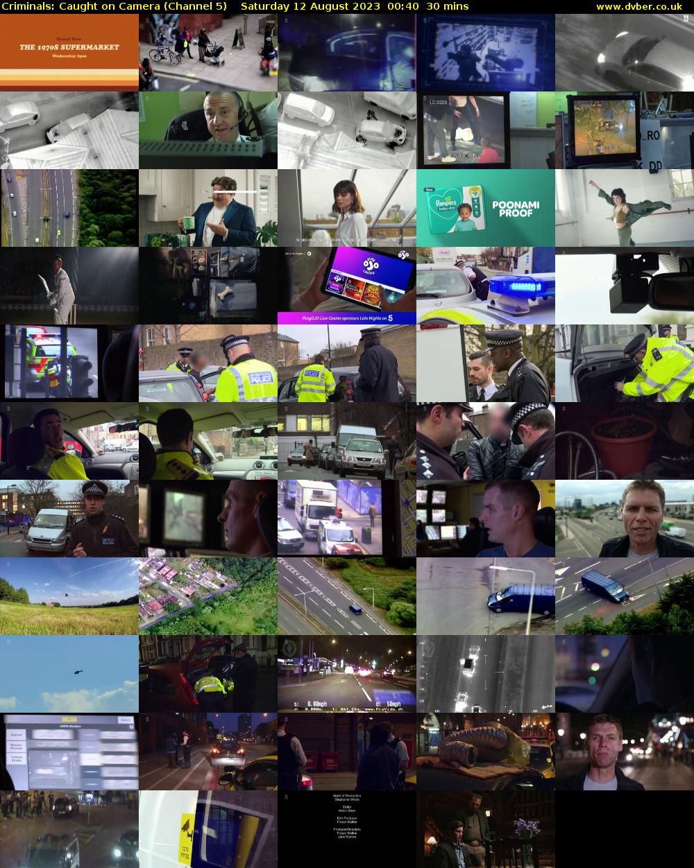 Criminals: Caught on Camera (Channel 5) Saturday 12 August 2023 00:40 - 01:10