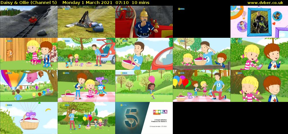 Daisy & Ollie (Channel 5) Monday 1 March 2021 07:10 - 07:20