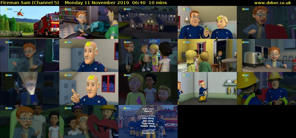 Fireman Sam (Channel 5) Monday 11 November 2019 06:40 - 06:50