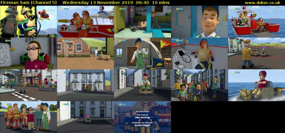 Fireman Sam (Channel 5) Wednesday 13 November 2019 06:40 - 06:50