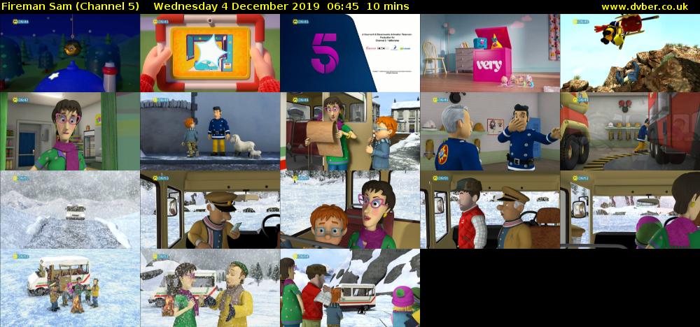Fireman Sam (Channel 5) Wednesday 4 December 2019 06:45 - 06:55