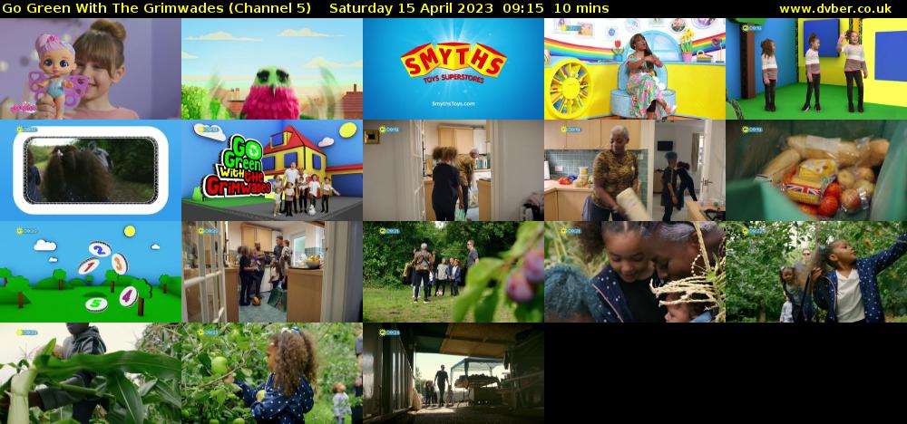 Go Green With The Grimwades (Channel 5) Saturday 15 April 2023 09:15 - 09:25