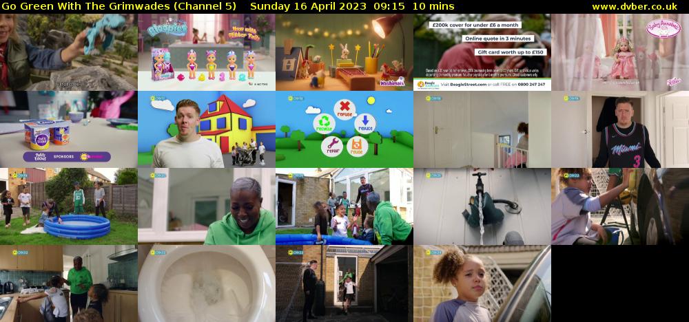Go Green With The Grimwades (Channel 5) Sunday 16 April 2023 09:15 - 09:25