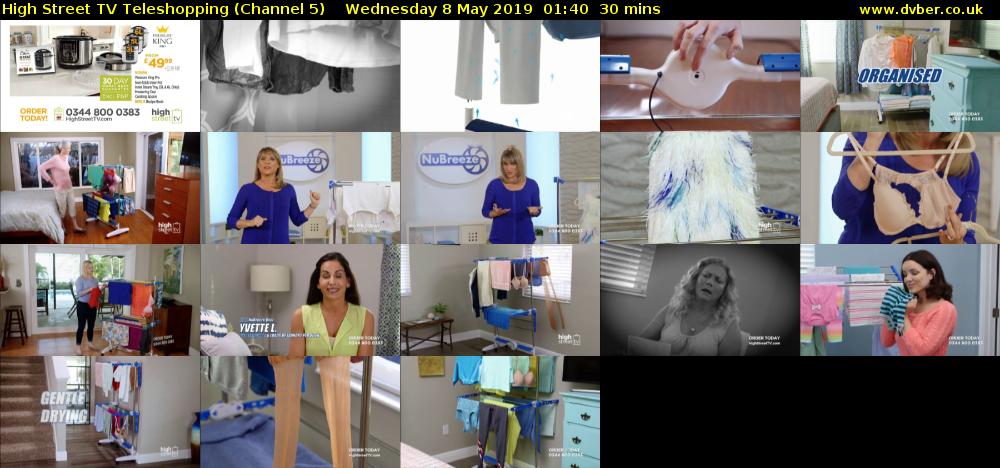 High Street TV Teleshopping (Channel 5) Wednesday 8 May 2019 01:40 - 02:10