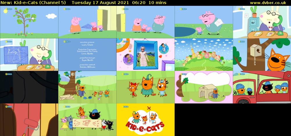 Kid-e-Cats (Channel 5) Tuesday 17 August 2021 06:20 - 06:30