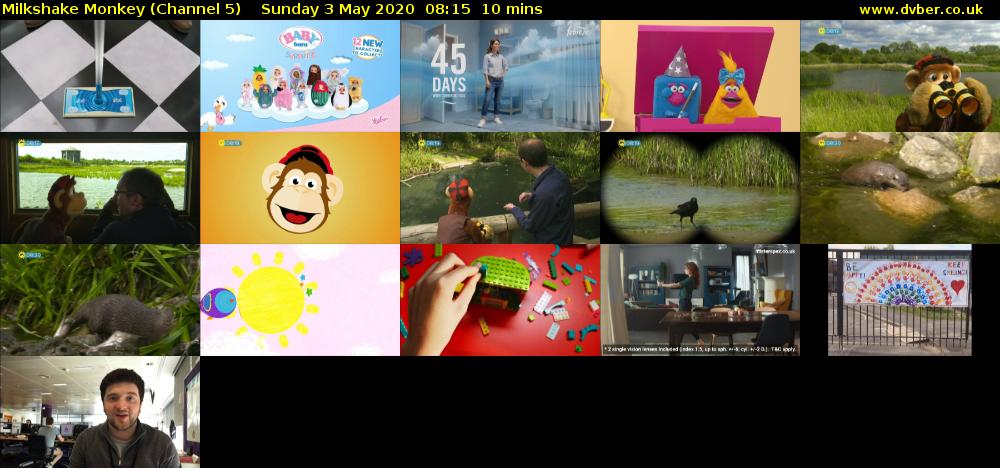Milkshake Monkey (Channel 5) Sunday 3 May 2020 08:15 - 08:25