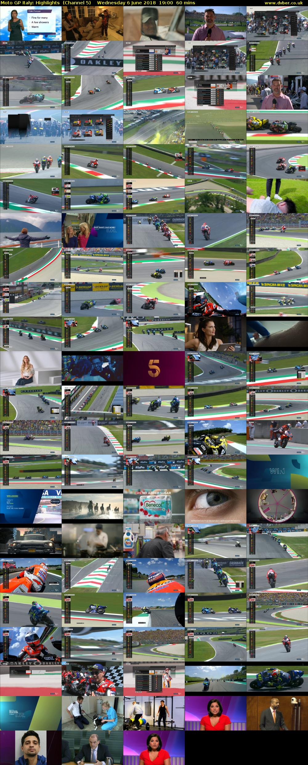 Moto GP Italy: Highlights  (Channel 5) Wednesday 6 June 2018 19:00 - 20:00