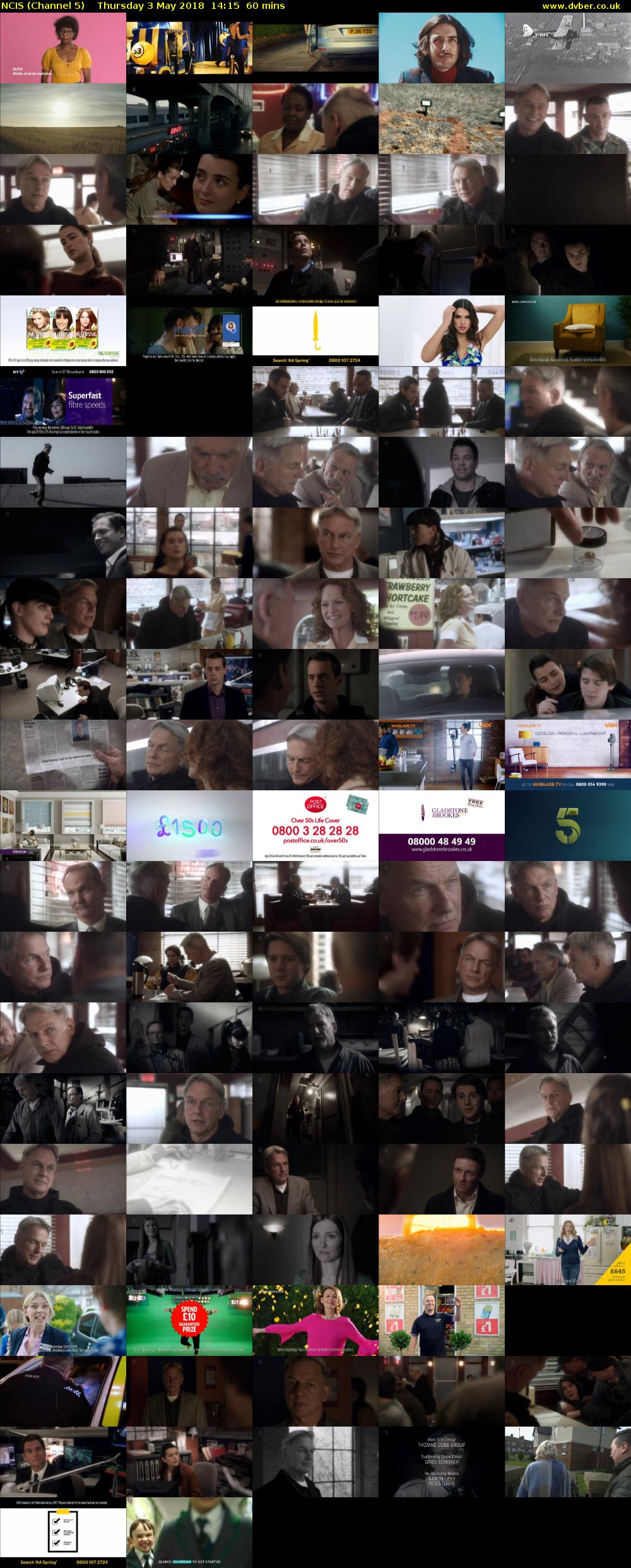 NCIS (Channel 5) Thursday 3 May 2018 14:15 - 15:15