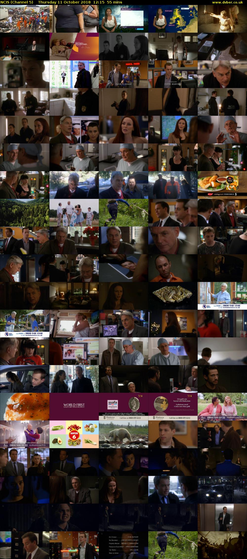 NCIS (Channel 5) Thursday 11 October 2018 12:15 - 13:10