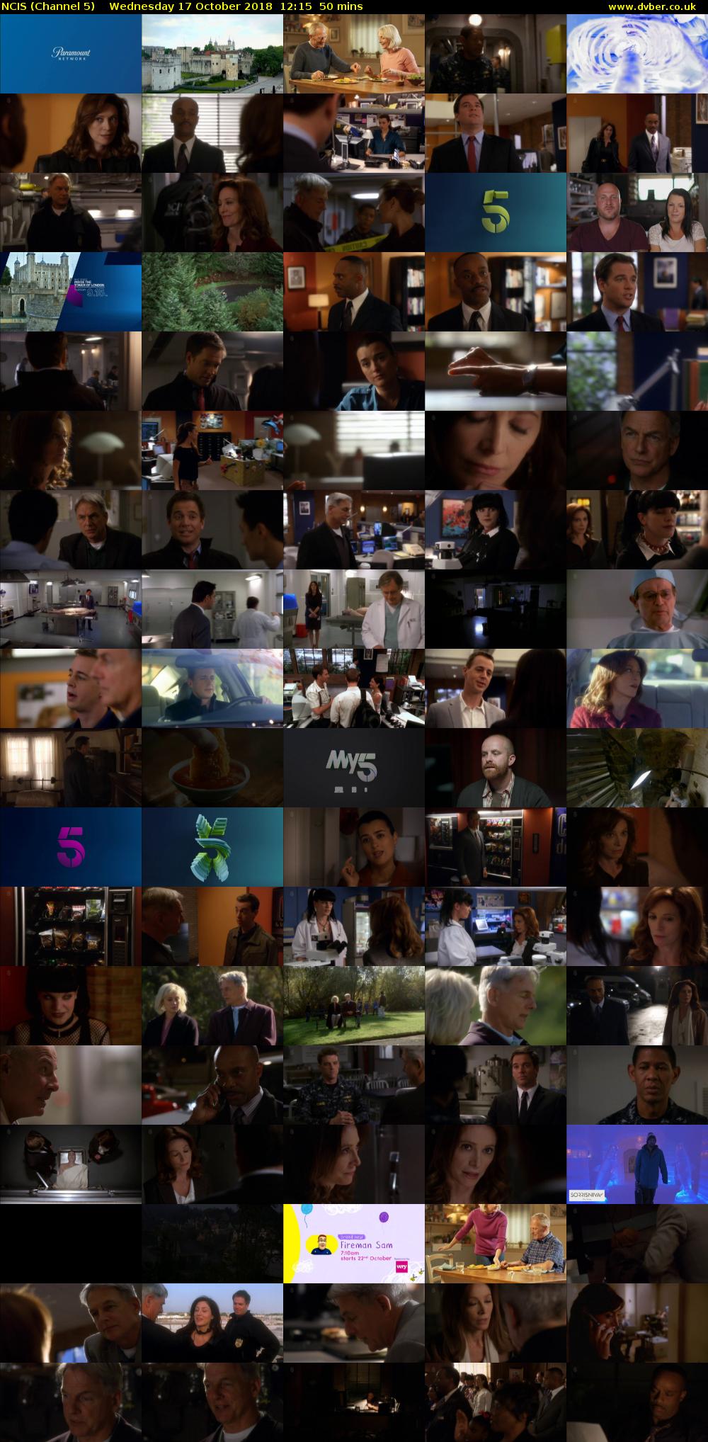 NCIS (Channel 5) Wednesday 17 October 2018 12:15 - 13:05