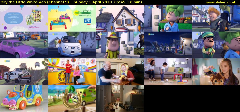 Olly the Little White Van (Channel 5) Sunday 1 April 2018 06:45 - 06:55