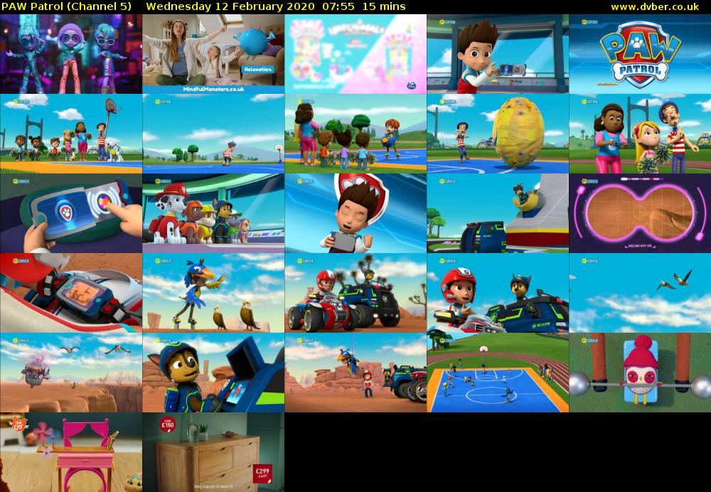 PAW Patrol (Channel 5) Wednesday 12 February 2020 07:55 - 08:10