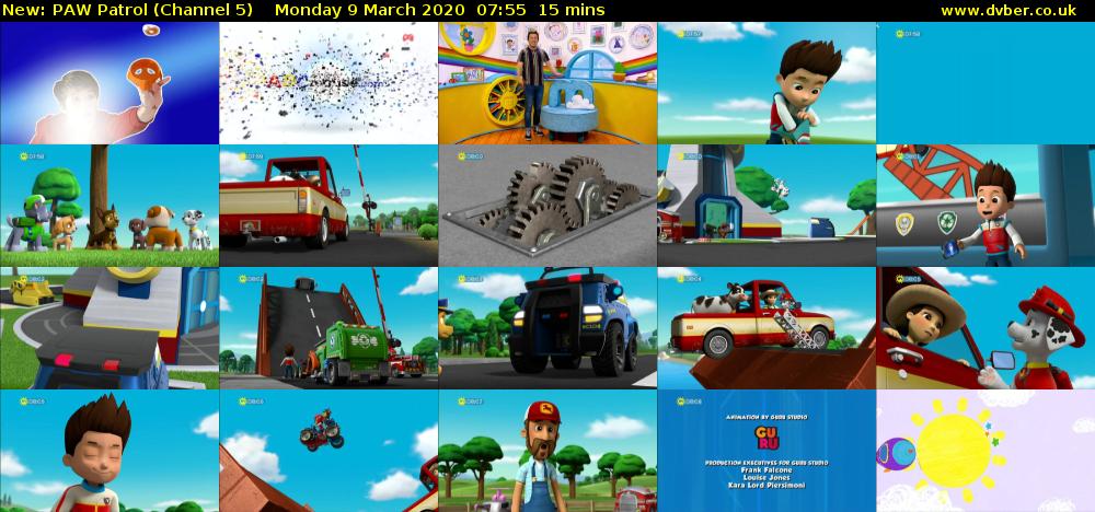 PAW Patrol (Channel 5) Monday 9 March 2020 07:55 - 08:10