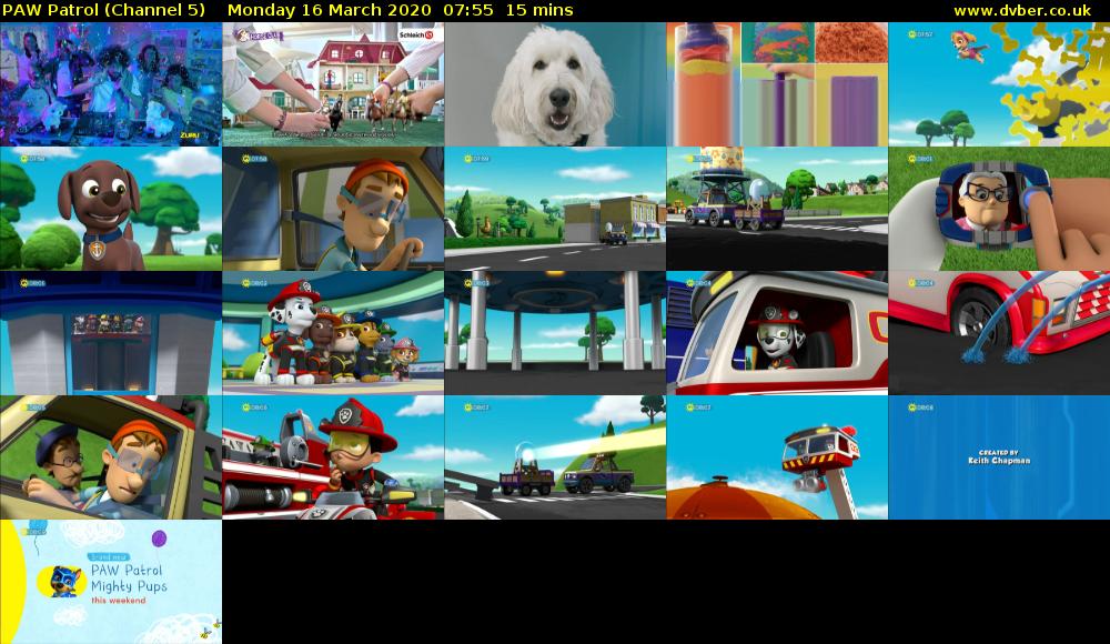 PAW Patrol (Channel 5) Monday 16 March 2020 07:55 - 08:10