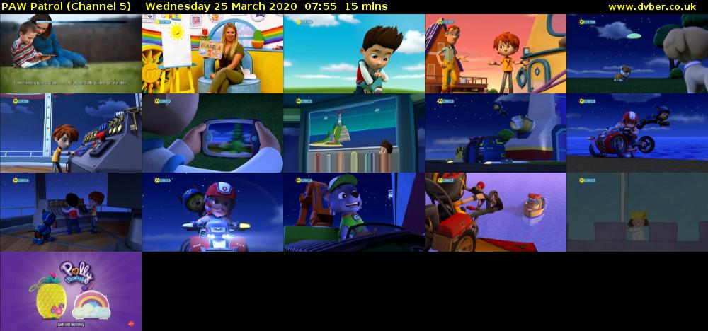 PAW Patrol (Channel 5) Wednesday 25 March 2020 07:55 - 08:10