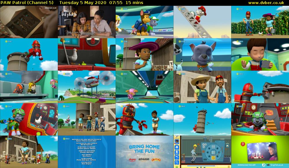 PAW Patrol (Channel 5) Tuesday 5 May 2020 07:55 - 08:10